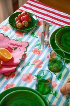 NAPPE AMELIA BLUE FLOWERS STRIPES