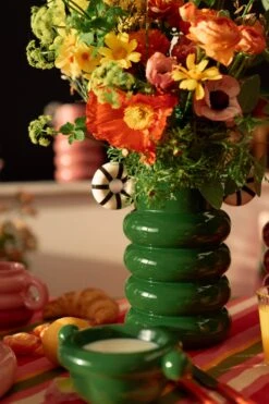 VASE ALLISTAIR GREEN STRIPES -Make My Lemonade DSC04216