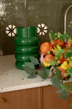 VASE ALLISTAIR GREEN STRIPES -Make My Lemonade DSC04485