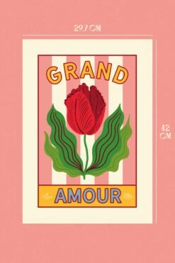 AFFICHE A3 GRAND AMOUR -Make My Lemonade Grand Amour A3 Pink Dimensions