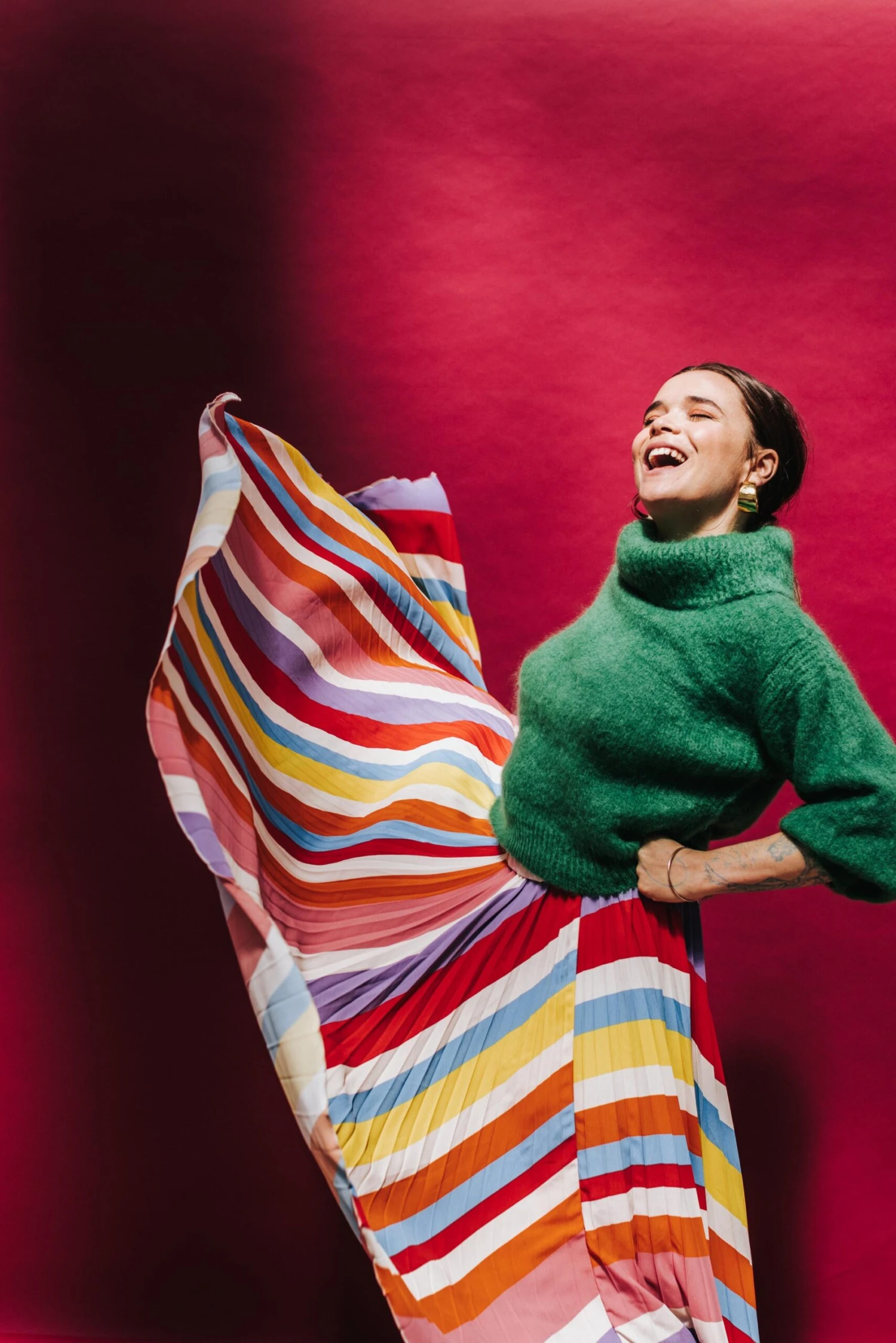 JUPE PAULA RAYURES MULTICO 6 JUPE PAULA RAYURES MULTICO â Image 4