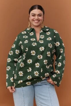 TOP LIBERTE GREEN DAISY